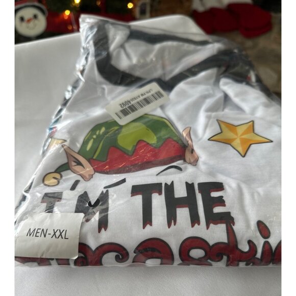 Mens XXL Christmas Graphic T-Shirt "Im The Sarcastic Elf" White & Multicolor - Picture 2 of 5